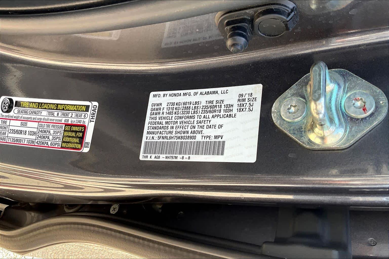 Used 2019 Modern Steel Metallic Honda EX-L image 33