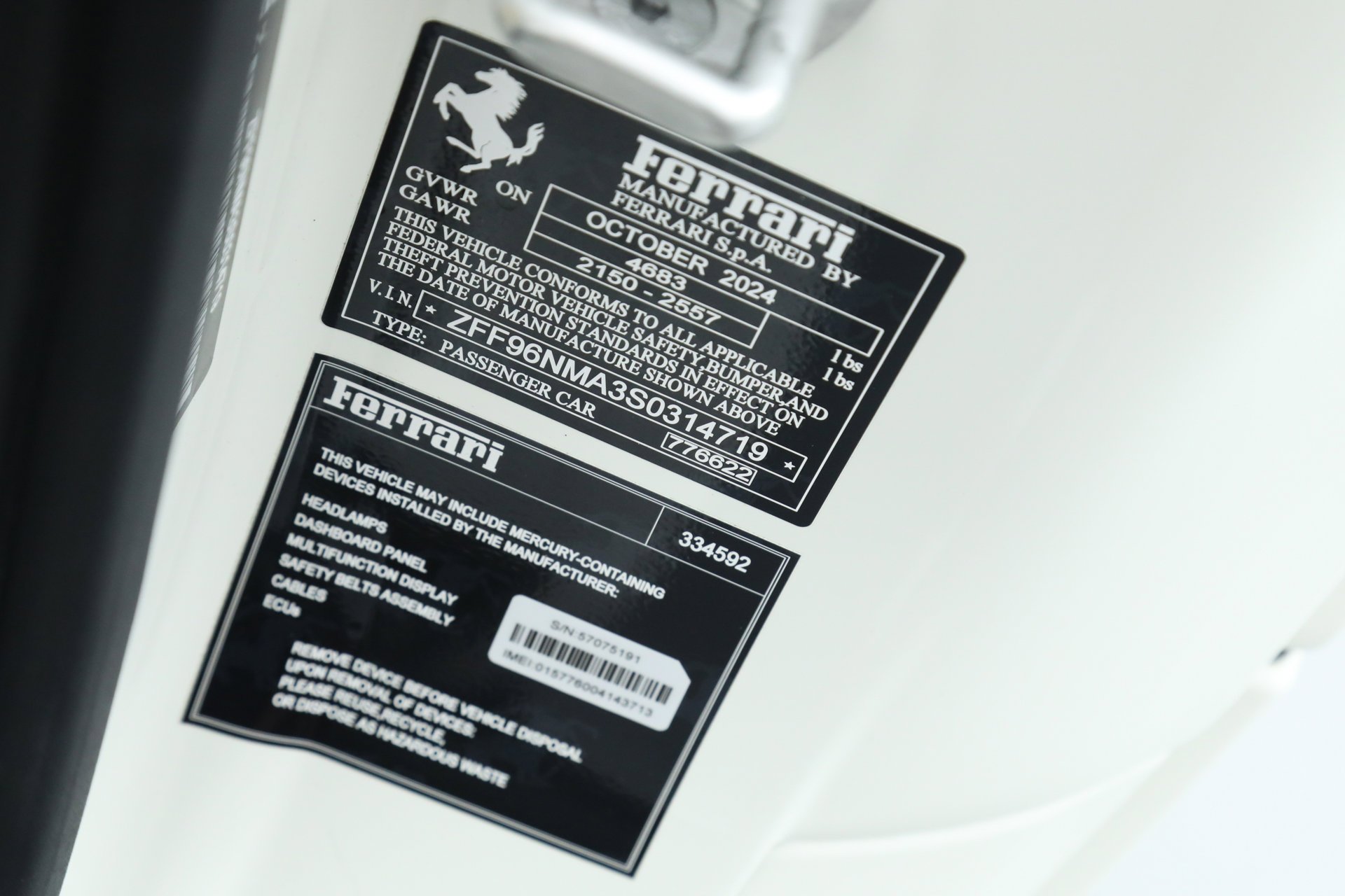 Certified Used 2025 White Ferrari  image 46