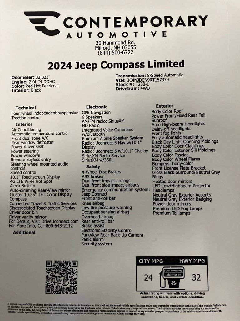 Used 2024 Red Hot Pearlcoat Jeep Limited image 32