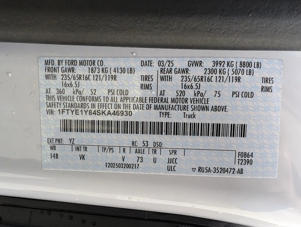 New 2025 Oxford White Ford Cargo Van image 10