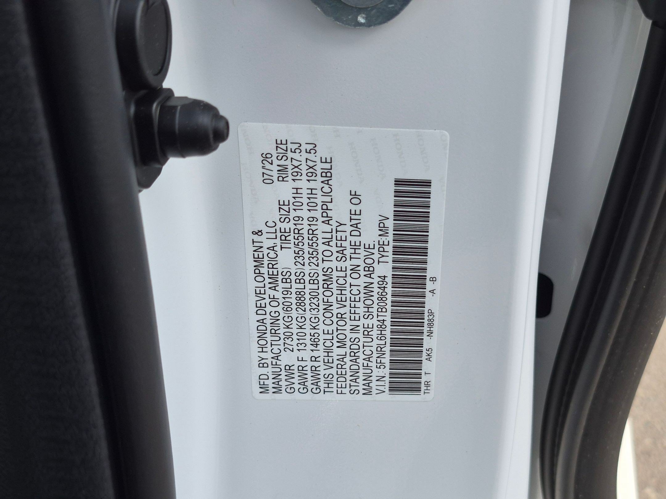 New 2026 Platinum White Pearl Honda Touring image 17