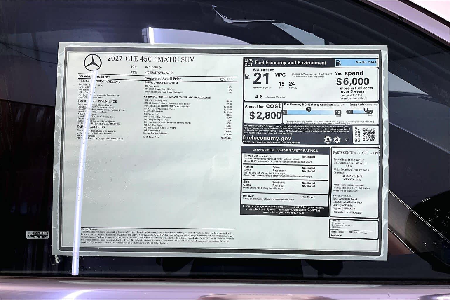 New 2027 Polar White Mercedes-Benz GLE 450 image 18