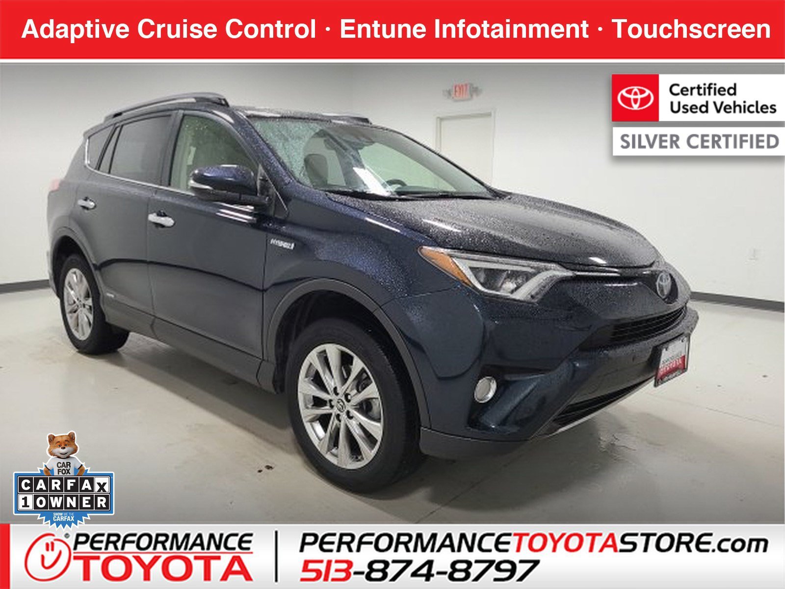 Certified Used 2018 Aqua Toyota Hybrid Limited image 1