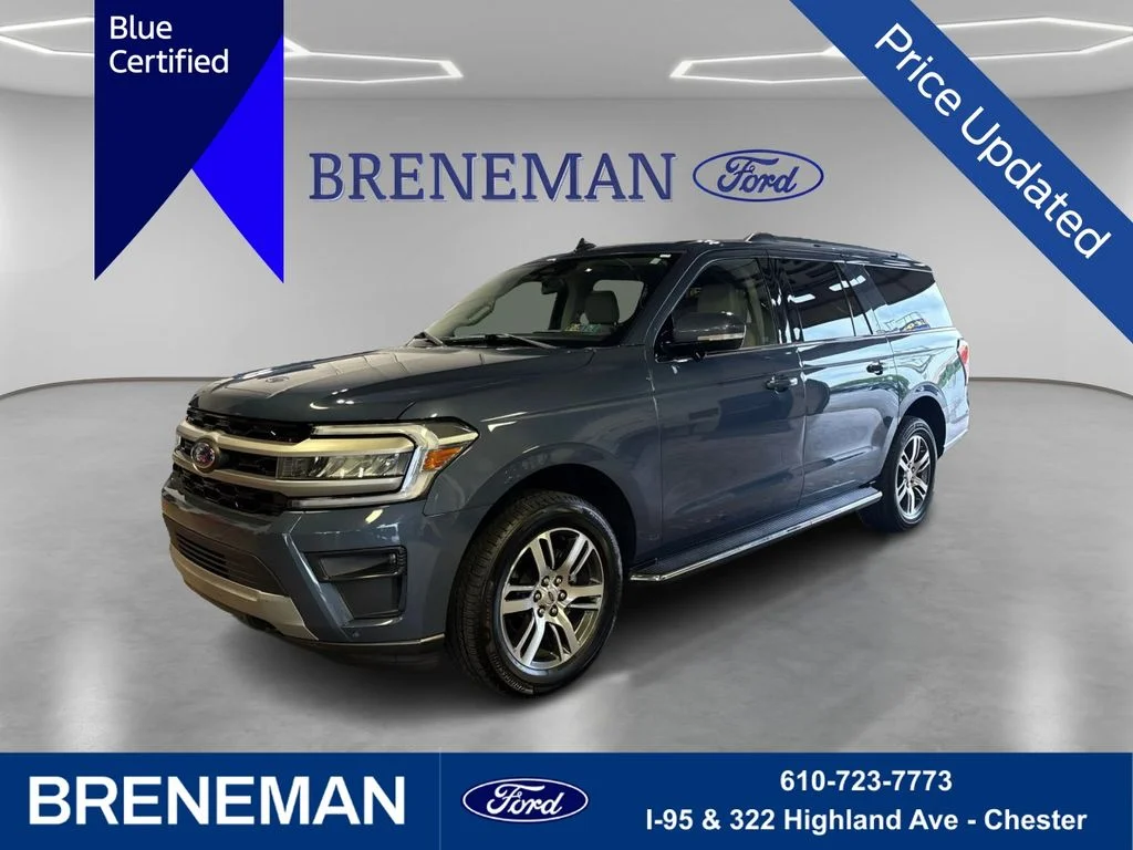 Certified Used 2022 Blue Metallic Ford XLT image 1