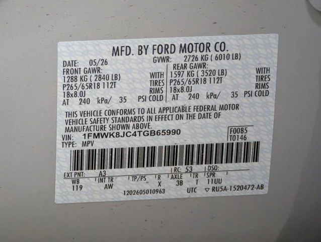 New 2026 Space White Metallic Ford Tremor® image 59