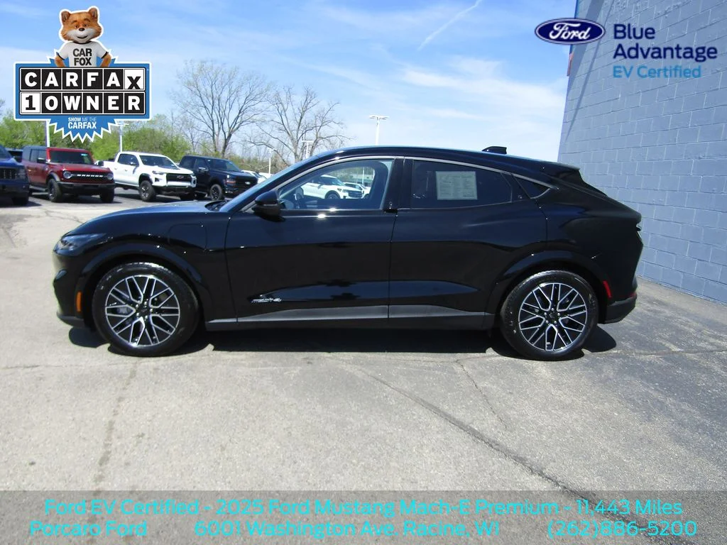 Certified 2025 Ford Mustang Mach-E Premium AWD with VIN 3FMTK3SU2SMA19282 for sale in Racine, WI