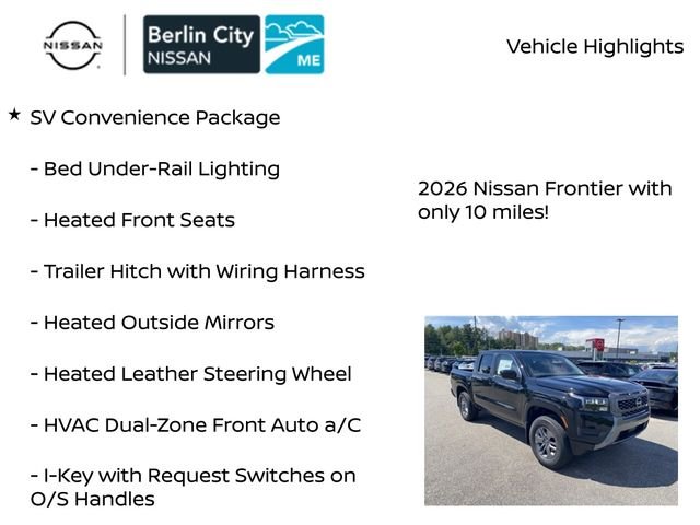 New 2026 Super Black Nissan Crew Cab SV image 7