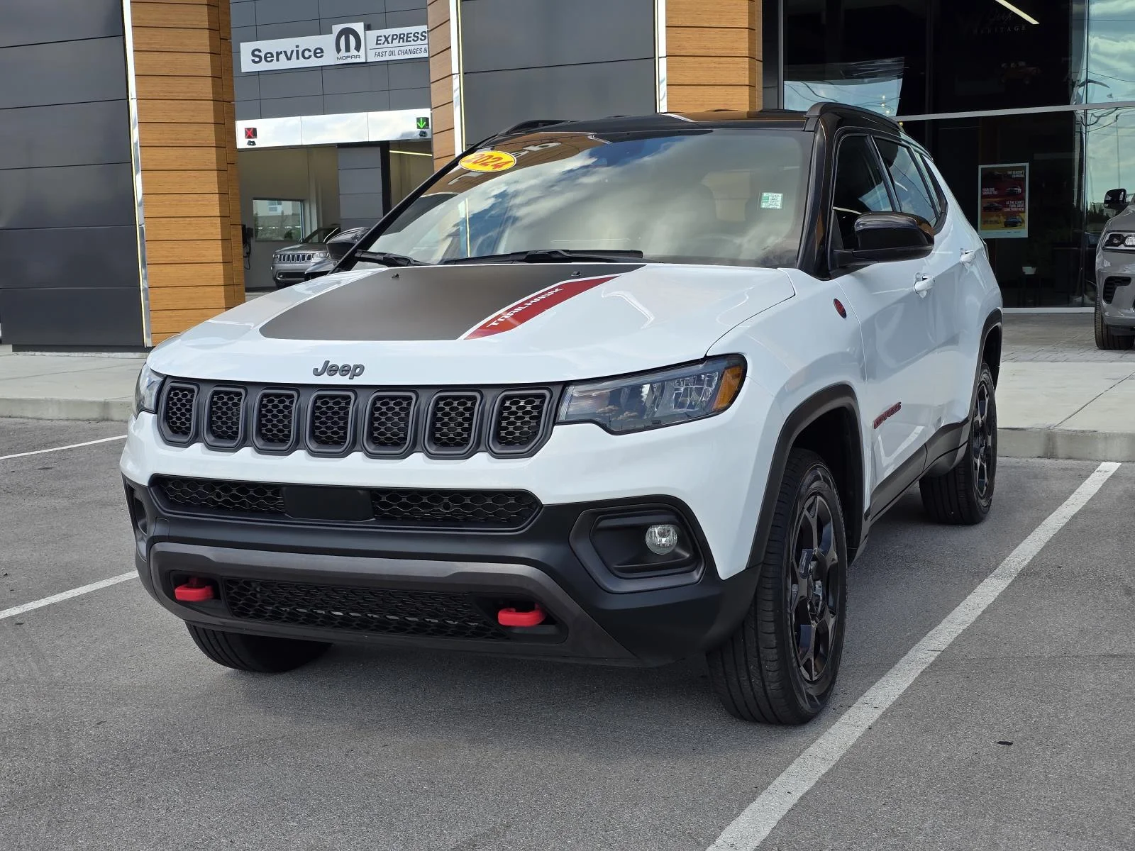 Used 2024 Bright White Clearcoat Jeep Trailhawk image 3