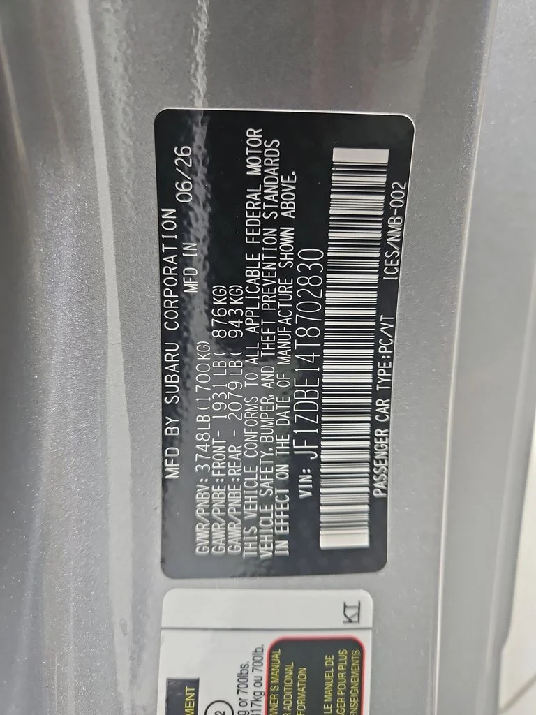 New 2026 ICE SILVER METALLIC Subaru Limited image 28