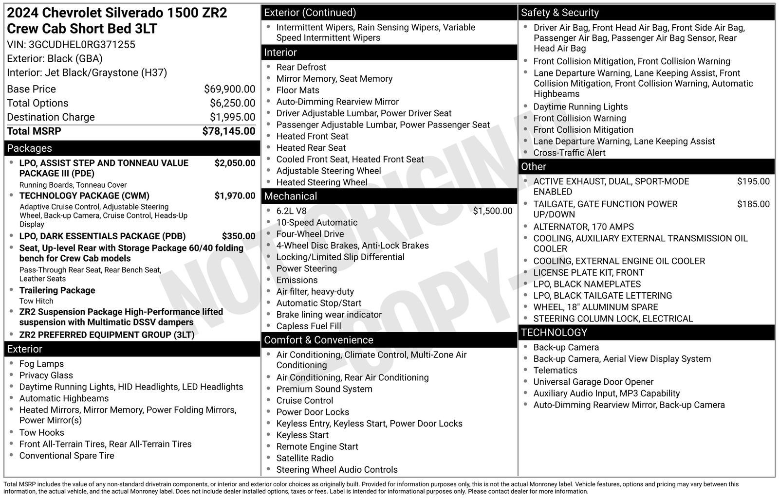 Used 2024 Black Chevrolet ZR2 image 38