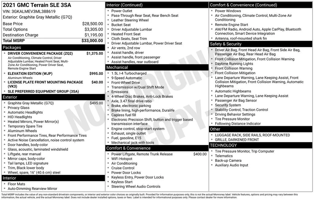 Used 2021 Gray GMC SLE image 6