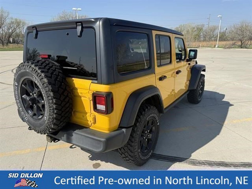 Used 2021 YELLOW Jeep 4x4 Willys Sport 4dr SUV image 8