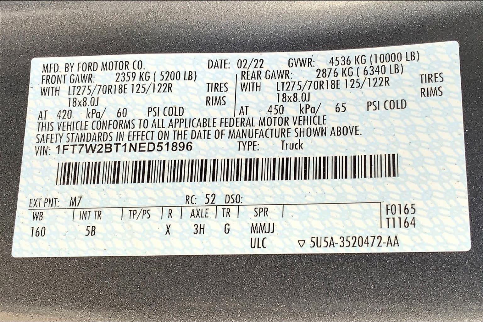 Certified Used 2022 Carbonized Gray Metallic Ford LARIAT image 34