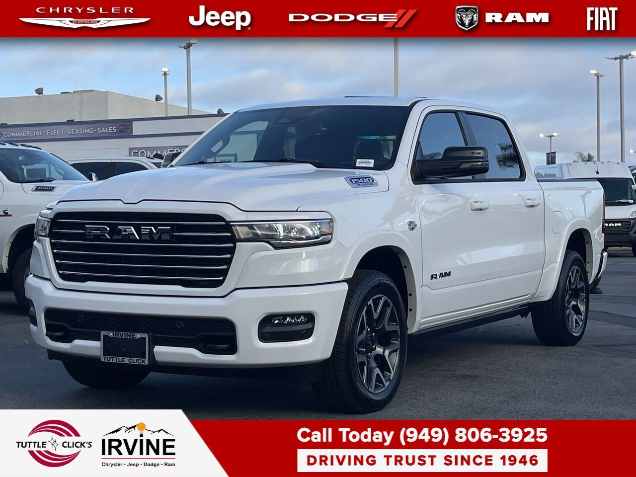 New 2026 Bright White Clear-Coat Exterior Paint RAM Laramie image 3