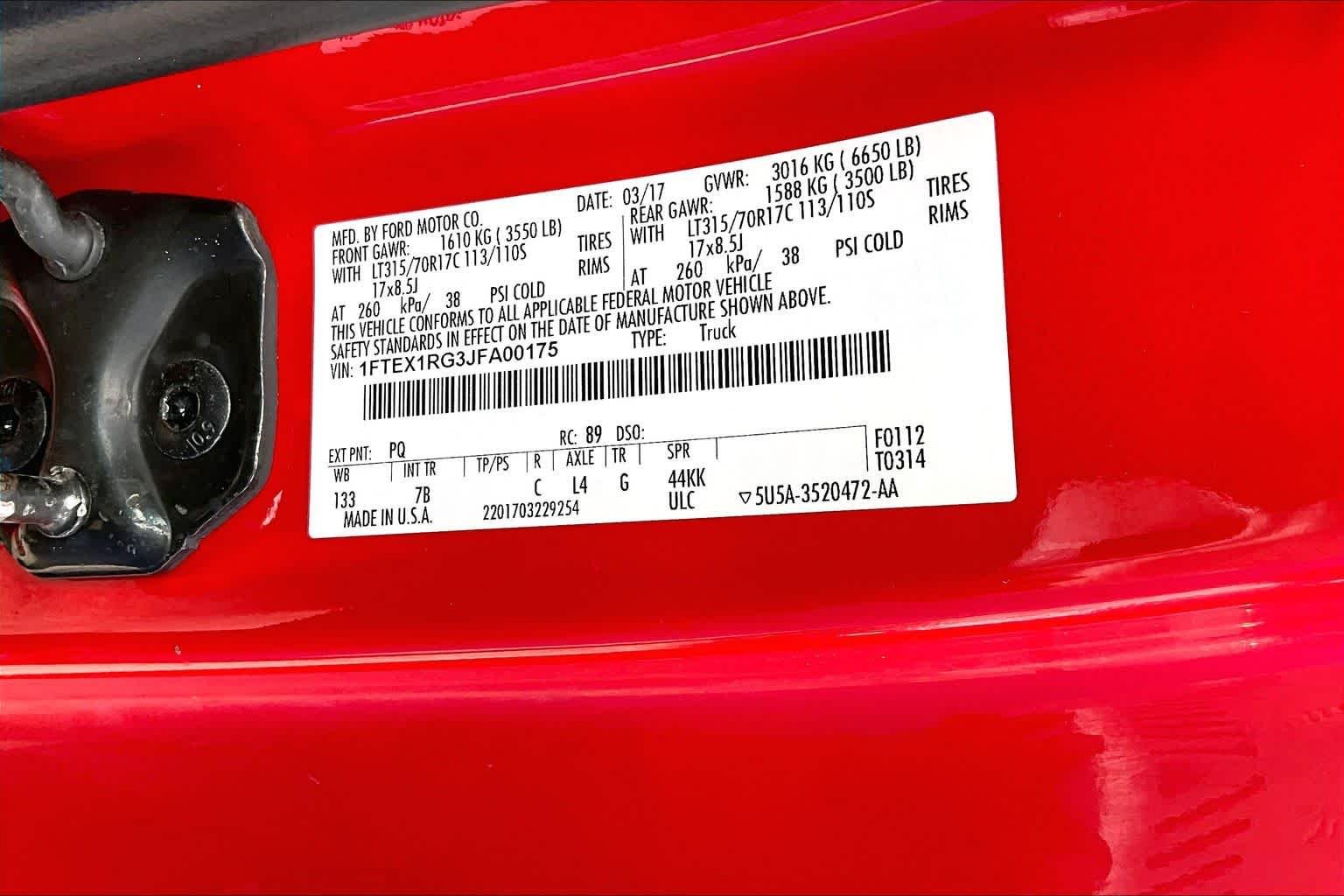 Used 2018 Race Red Ford Raptor image 34