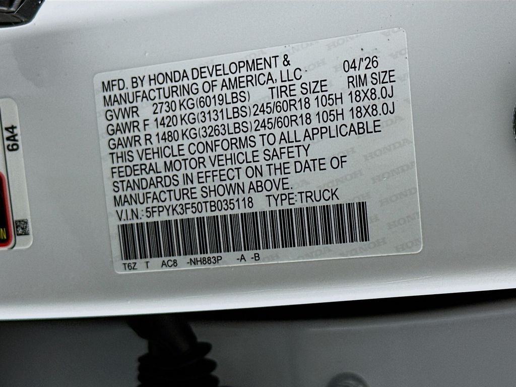 New 2026 Platinum White Pearl Honda RTL image 32