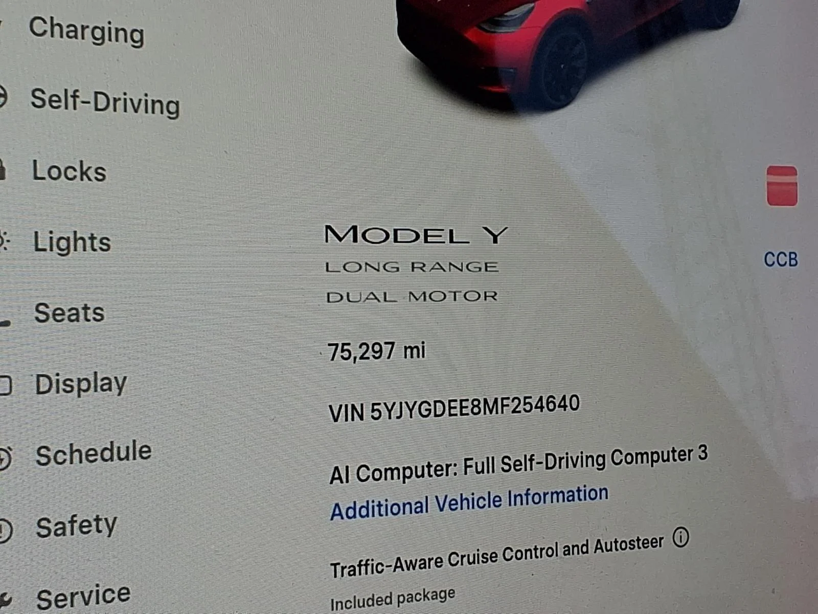 Used 2021 Red Multi-Coat Tesla Long Range image 27