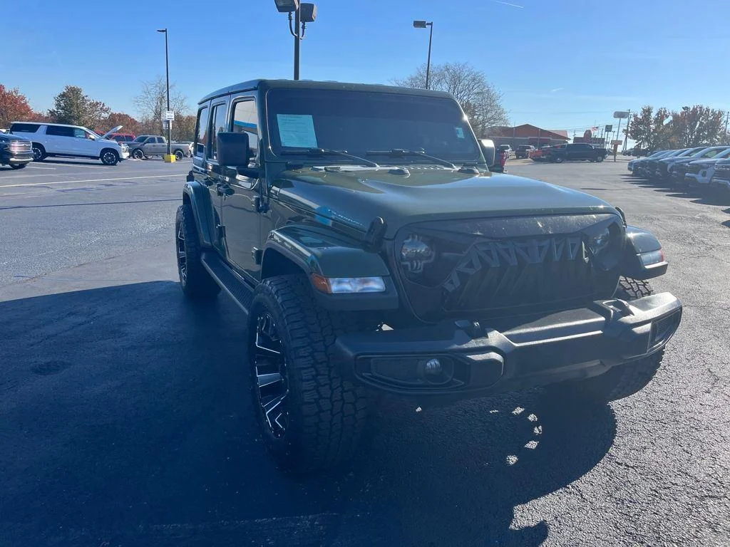 Used 2021 Sarge Green Clearcoat Jeep Unlimited Sahara Altitude image 7