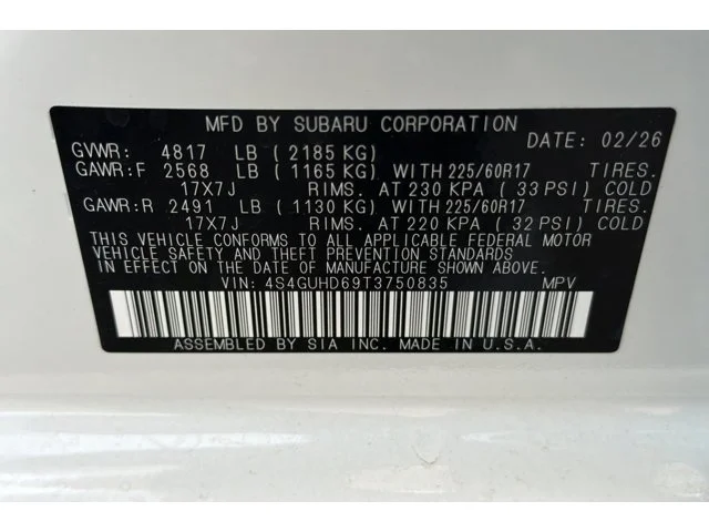 New 2026 CRYSTAL WHITE PEARL Subaru Premium image 54