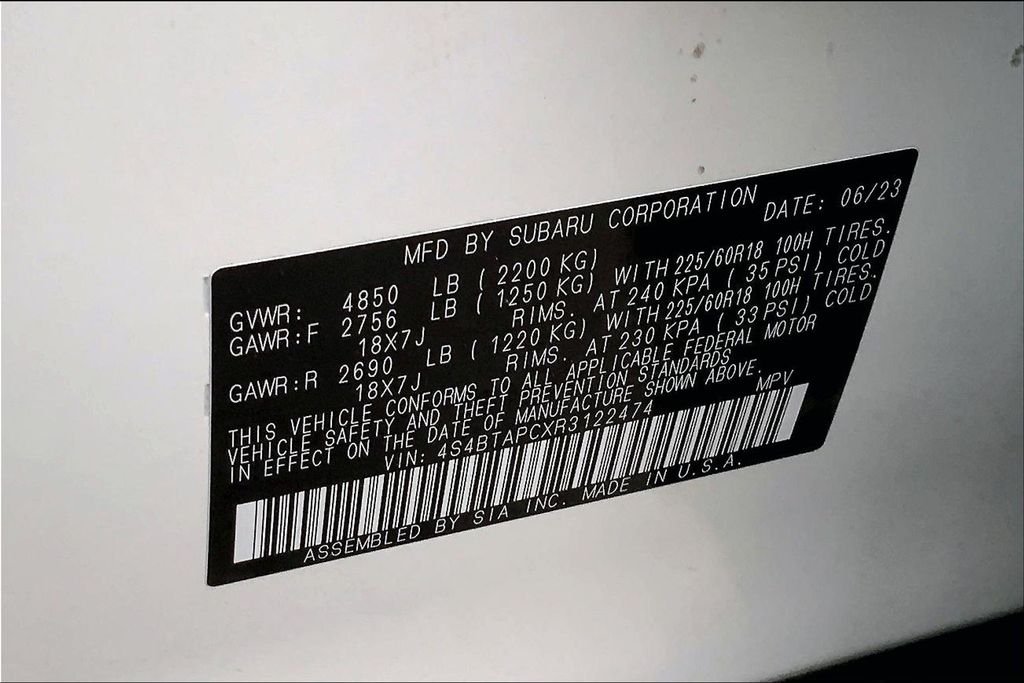 Used 2024 White Subaru Touring image 18