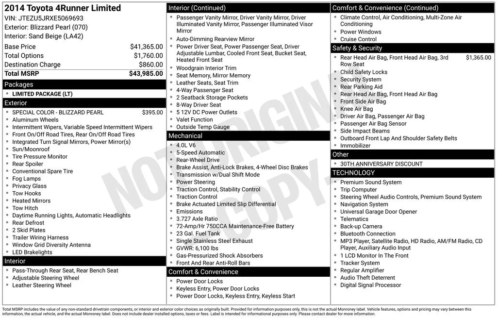 Used 2014 White Toyota Limited image 43