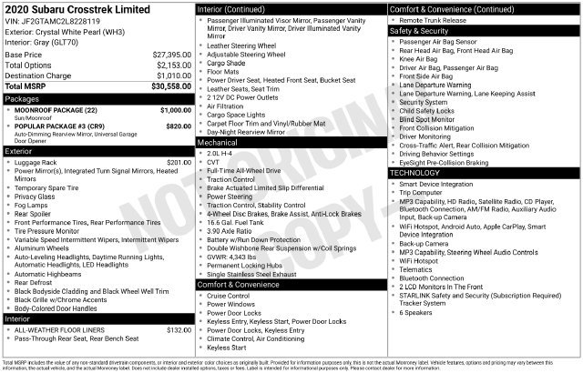 Used 2020 White Subaru Limited image 35