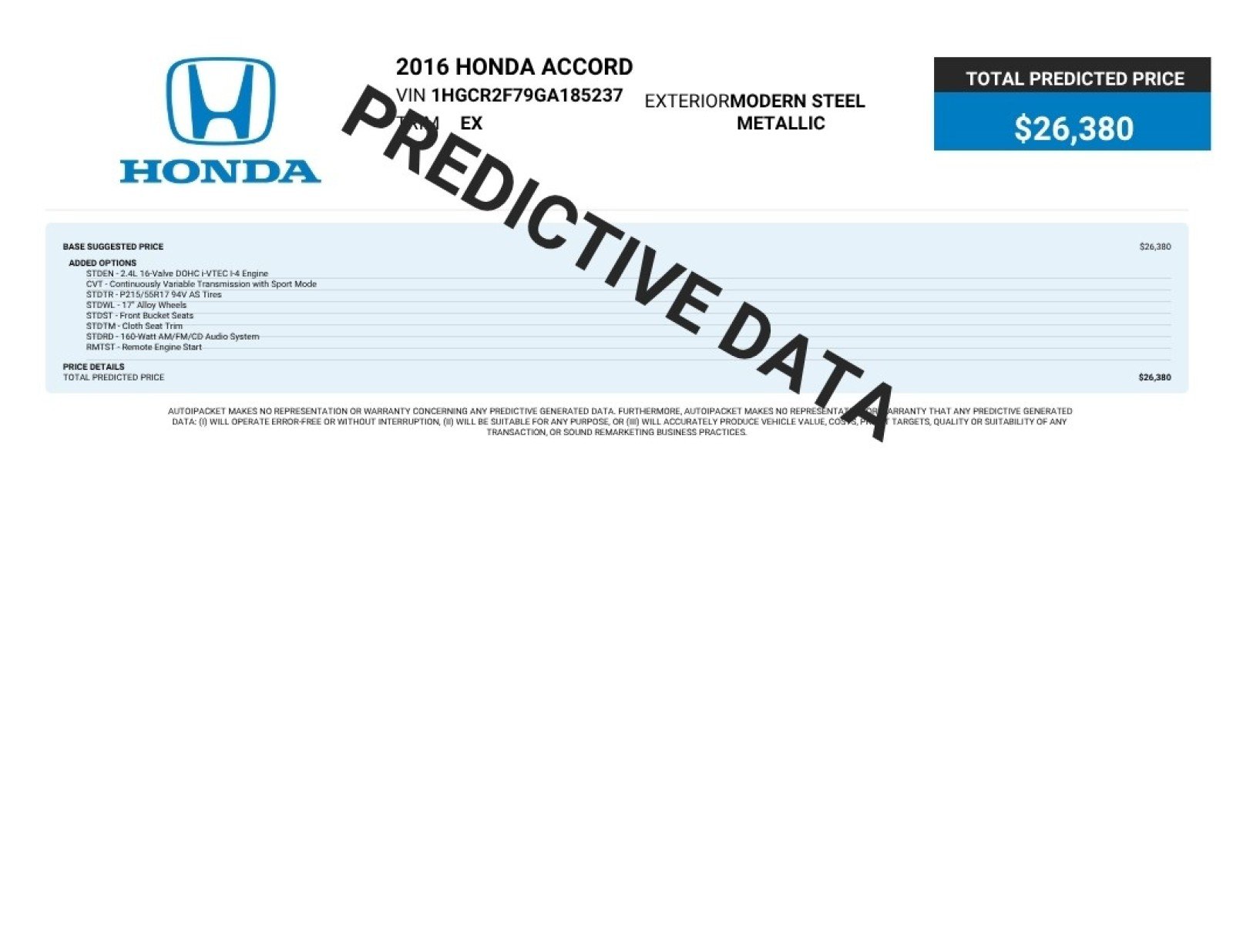 Used 2016 MODERN STEEL METALLI Honda EX image 2