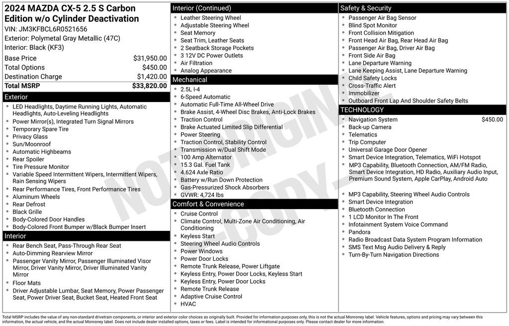 Certified Used 2024 Gray Mazda 2.5 S Carbon Edition image 35