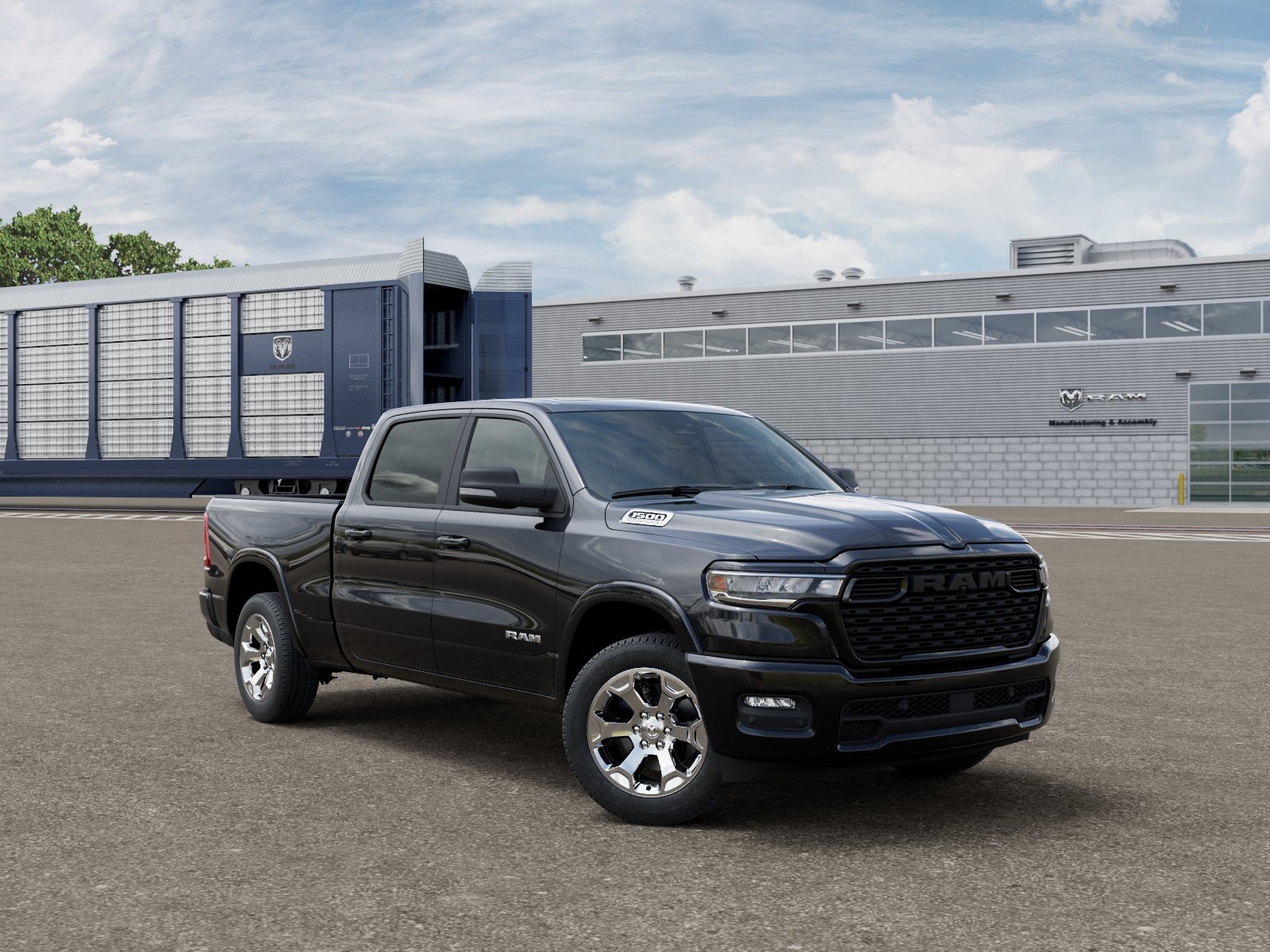 New 2026 Diamond Black Crystal Pearl-Coat Exterior Paint RAM Big Horn/Lone Star image 3