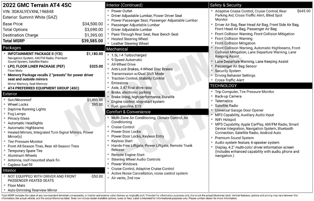 Used 2022 White GMC AT4 image 43