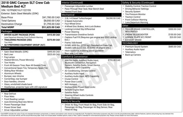 Used 2018 Gray GMC SLT image 3