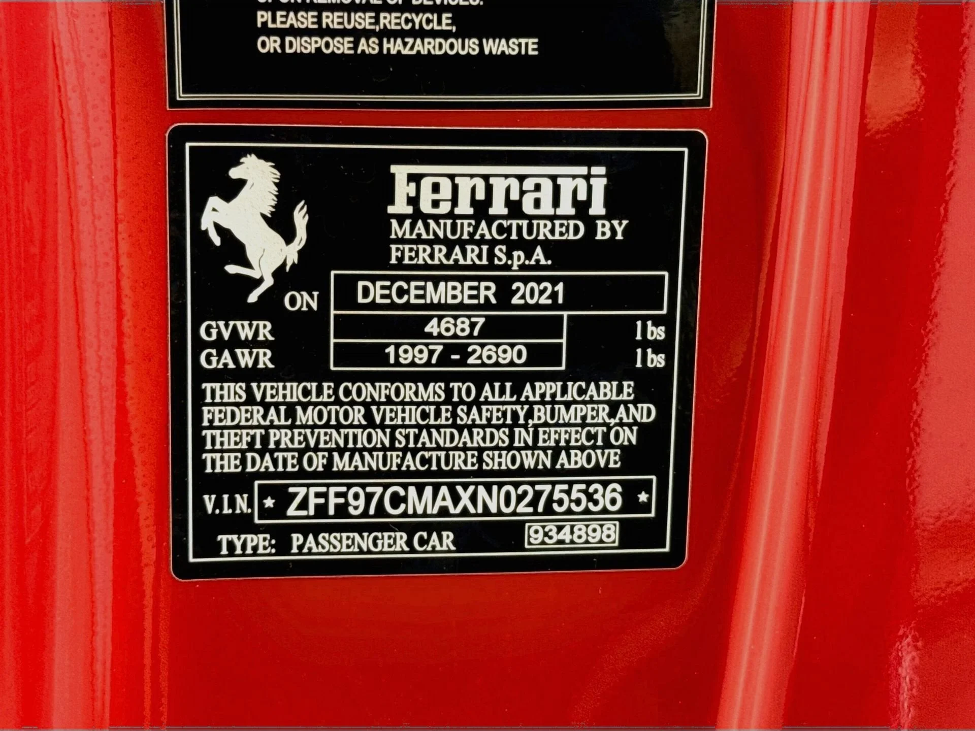 Certified Used 2022 Rosso Corsa Ferrari Base image 27