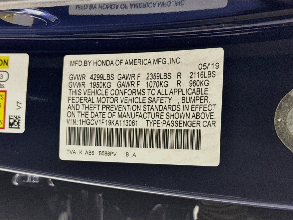Used 2019 Still Night Pearl Honda LX 1.5T image 36