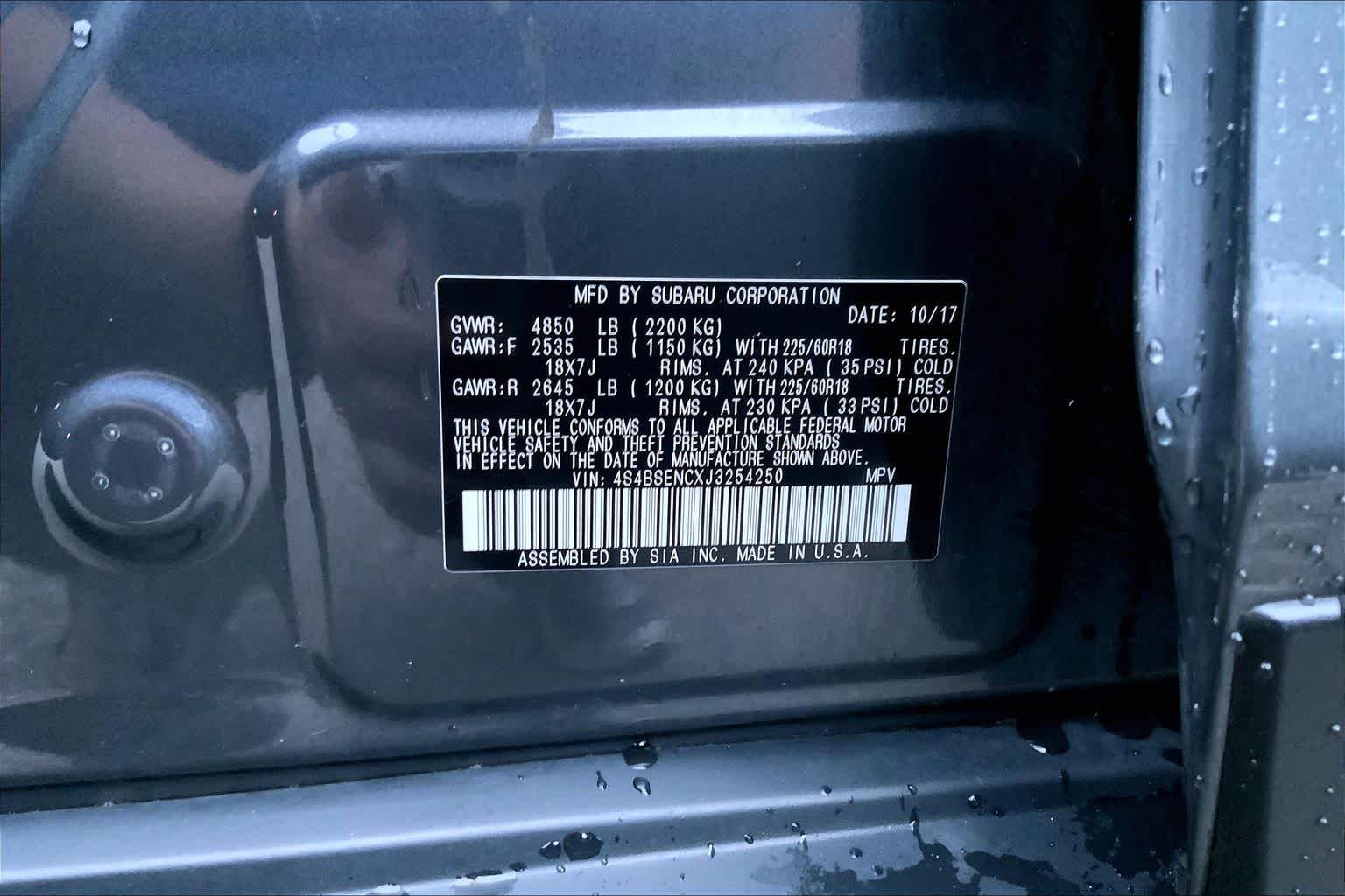 Used 2018 Magnetite Gray Metallic Subaru Limited image 34
