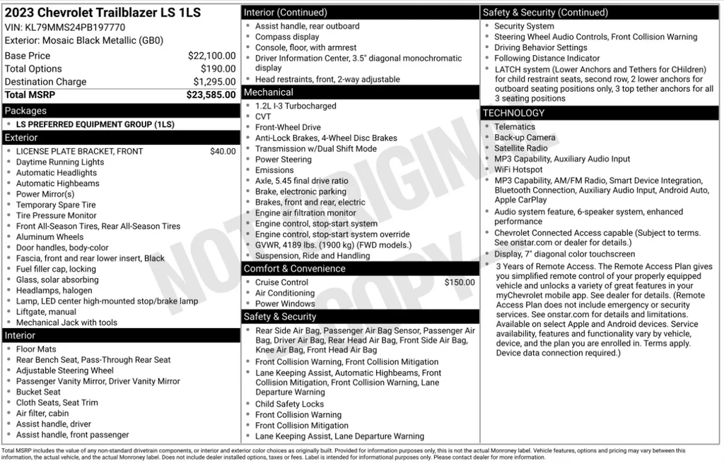 Certified Used 2023 Black Chevrolet LS image 2