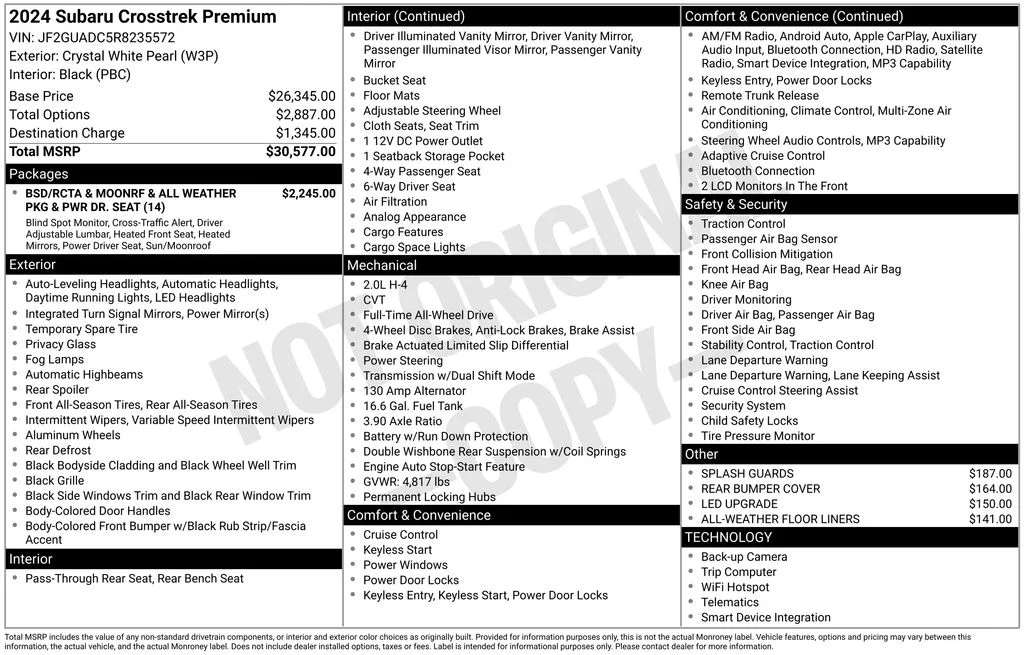 Certified Used 2024 White Subaru Premium image 7