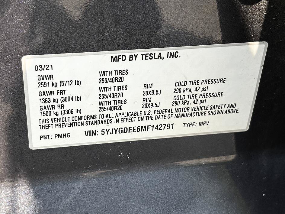 Used 2021 Midnight Silver Metallic Tesla Long Range image 23