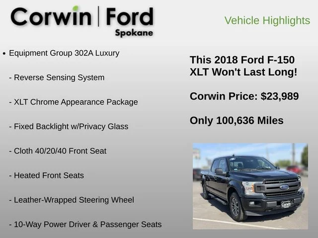 Used 2018 Shadow Black Ford XLT image 12