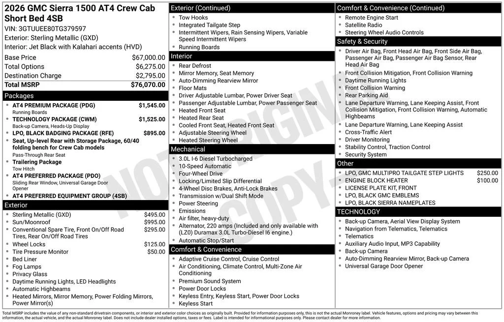New 2026 Sterling Metallic GMC AT4 image 4