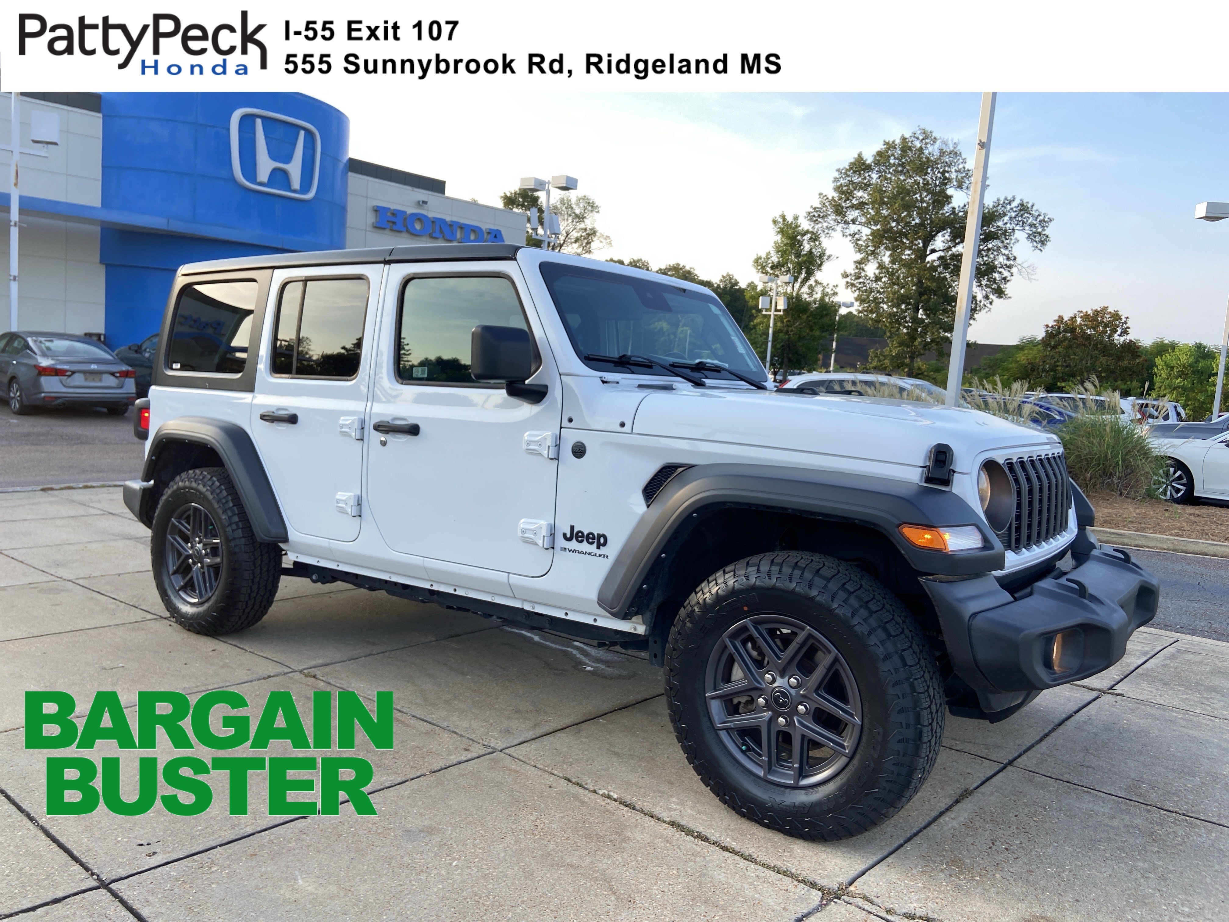 Used 2024 Bright White Clearcoat Jeep Sport S image 1