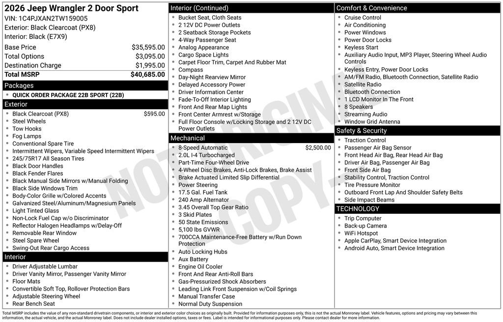 2026 Jeep Wrangler 2-Door Sport - Photo 29