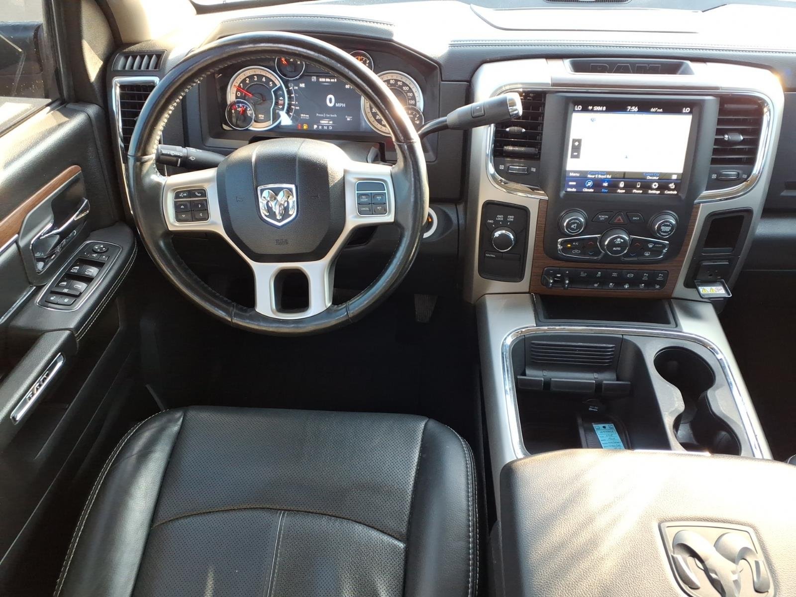 Used 2018 Brilliant Black Crystal Pearl Coat RAM Laramie image 3