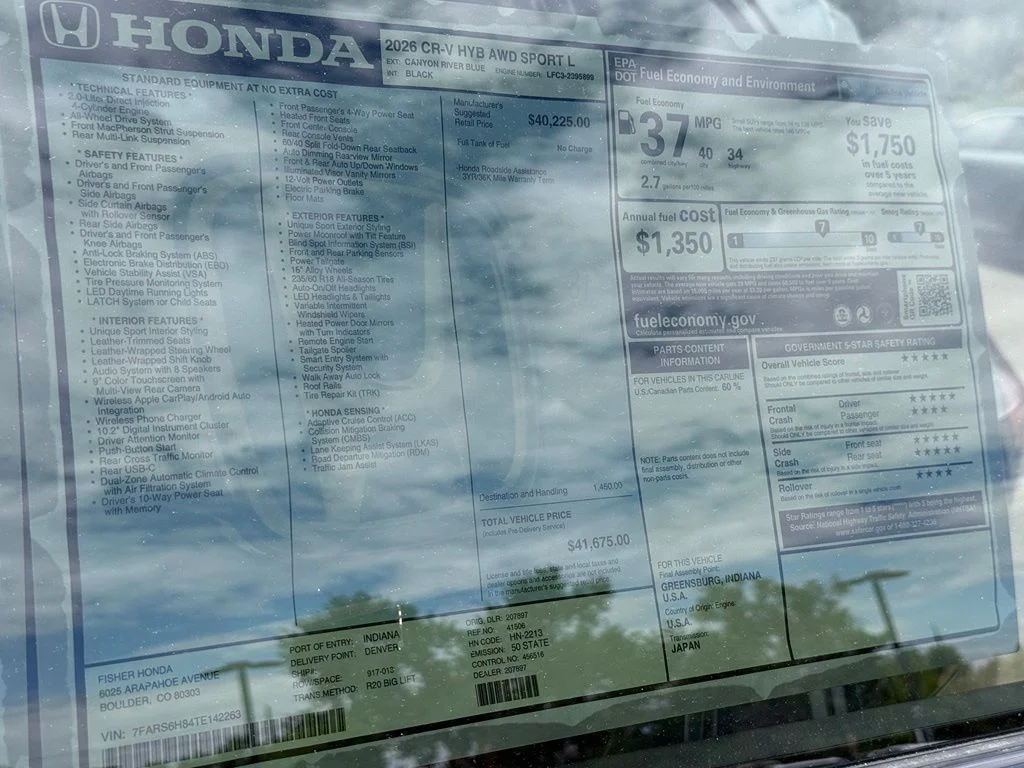 New 2026 Canyon River Blue Metallic Honda Sport-L image 27