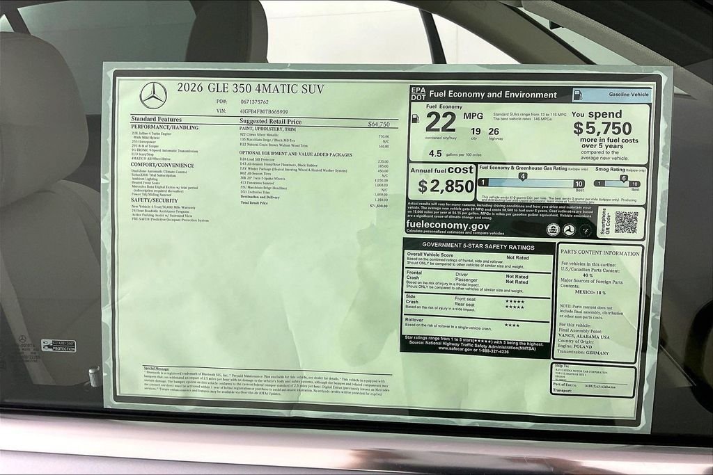 New 2026 Silver Mercedes-Benz GLE 350 image 13
