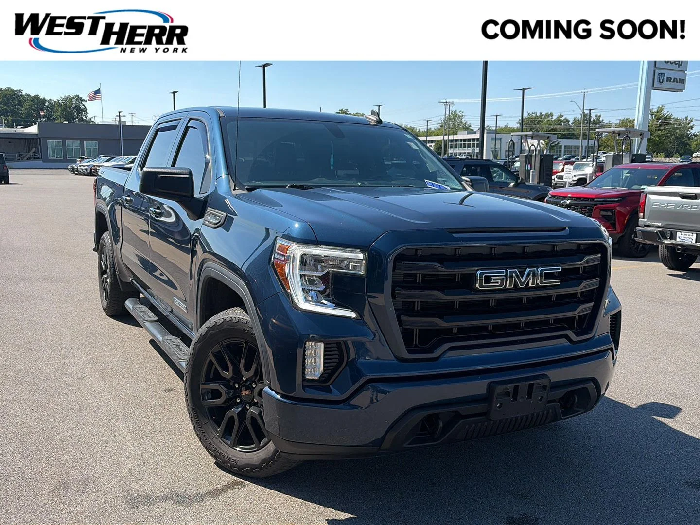 Used 2021 Pacific Blue Metallic GMC Elevation image 1