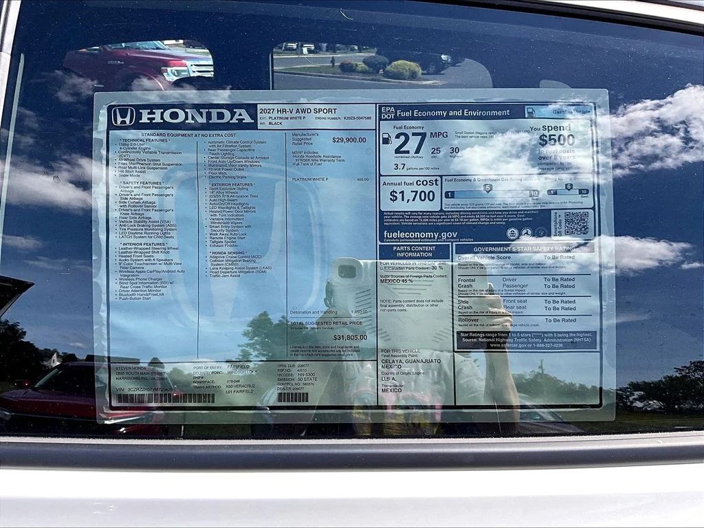 New 2027 Platinum White Pearl Honda Sport AWD image 29