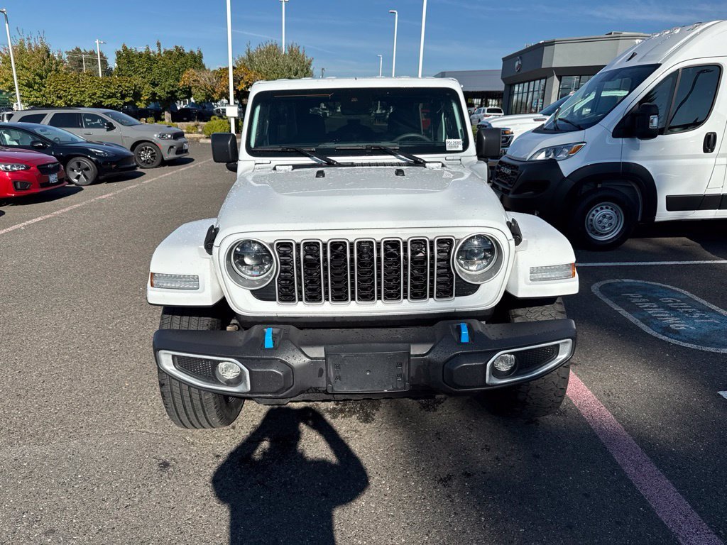 Used 2024 Bright White Clearcoat Jeep Sahara 4xe image 2