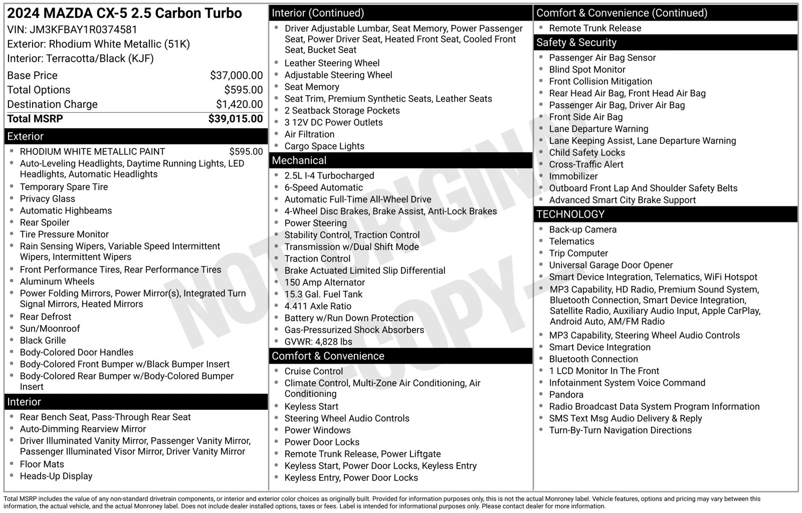 Certified Used 2024 Rhodium White Metallic Mazda 2.5 Carbon Turbo image 25