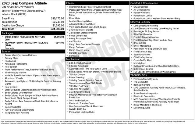 Used 2023 Bright White Clearcoat Jeep Altitude image 32