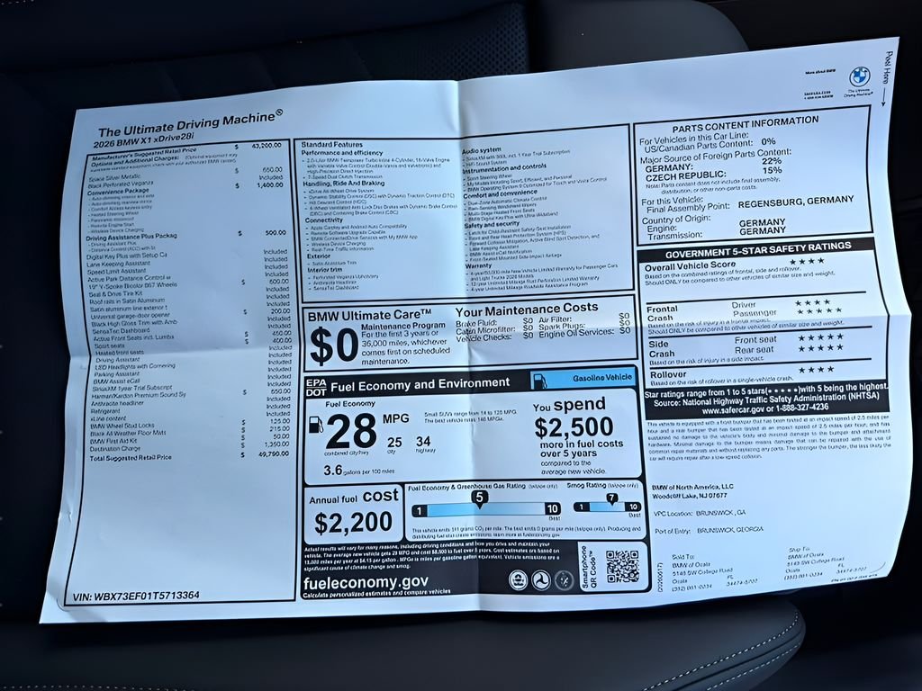 New 2026 Space Silver Metallic BMW xDrive28i image 25